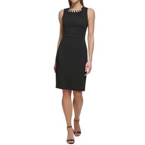 New Women’s Eliza J Style with Pearl Neckline Sleeveless Crewneck Dress Size 8